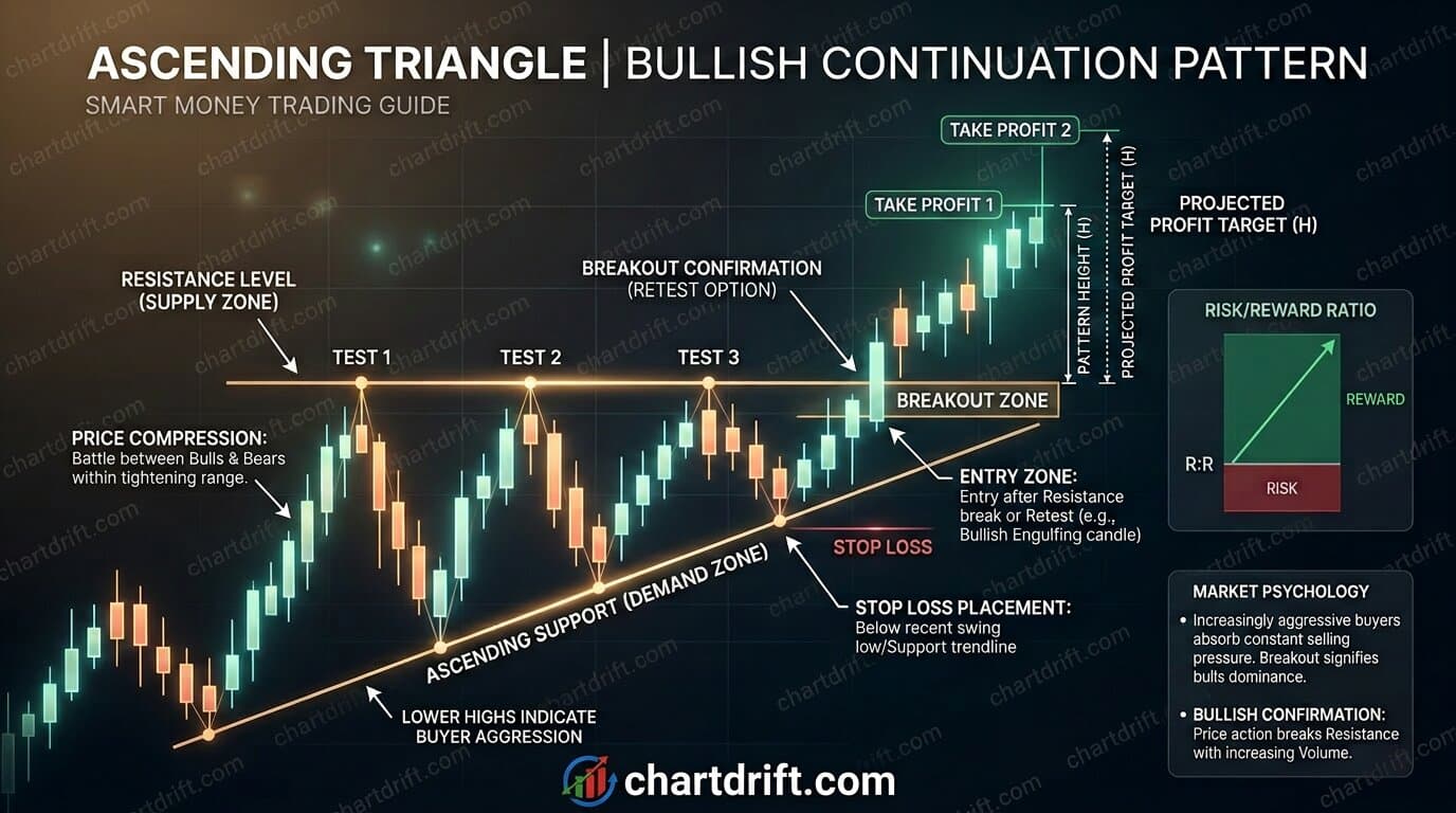 Diagram of Ascending Triangle Pattern