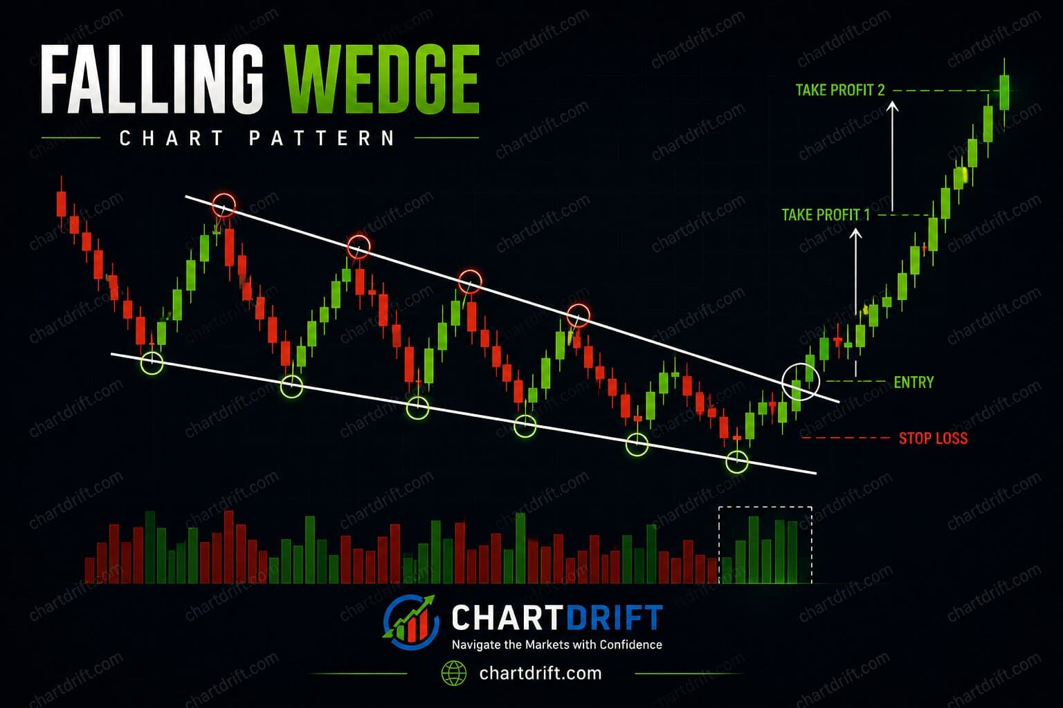 Diagram of Falling Wedge Pattern