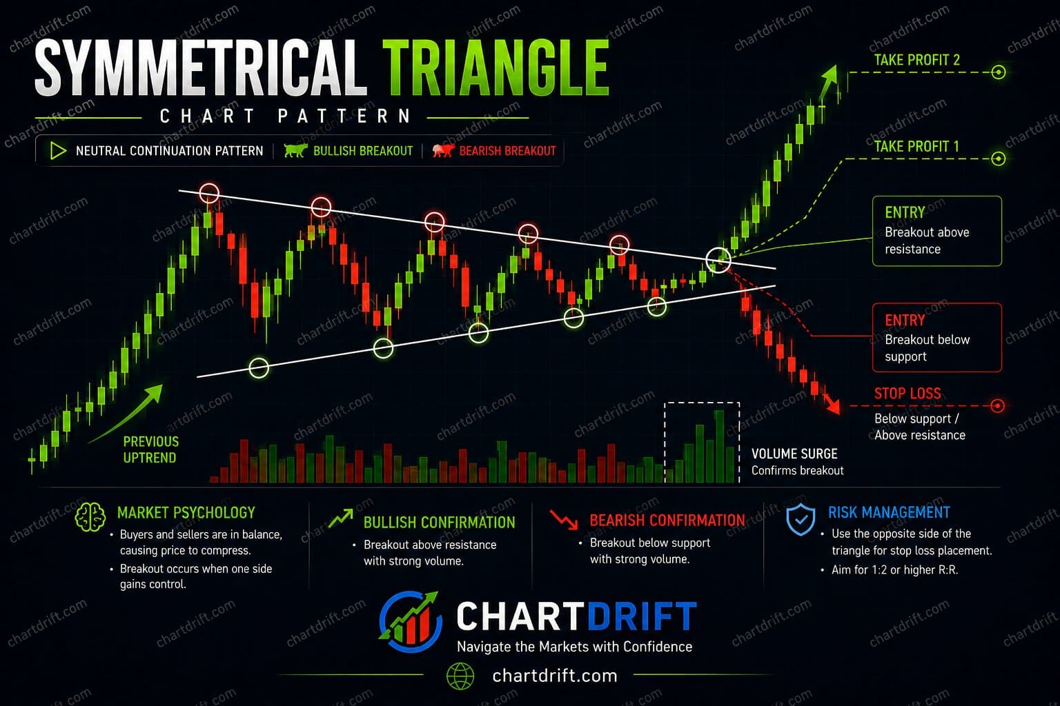 Diagram of Symmetrical Triangle Pattern