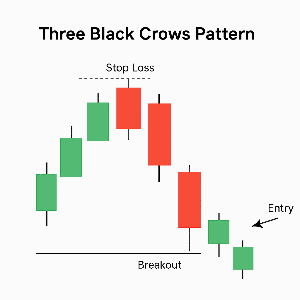 Three Black Crows Pattern Diagram